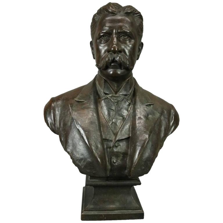 Antique 3/4 Bronze Bust of Teddy Roosevelt by B. Feinberg, New York, circa  1890 at 1stDibs
