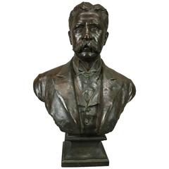 Antique 3/4 Bronze Bust of Teddy Roosevelt by B. Feinberg, New York, circa 1890