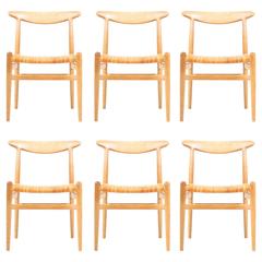 Set of Six Side Chairs by Hans Wegner Model "W2" 7