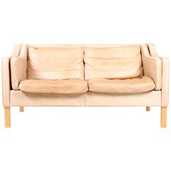 Danish Leather Sofa by Mogens Hansen
