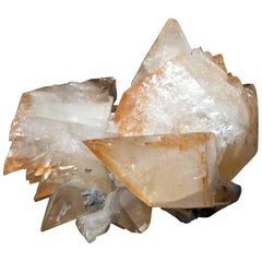 Calcite & Sphalerite Cluster, Orange Fine Mineral, U.S.A