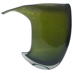Unique Green Murano Glass Vase Made by Formia, circa 1990