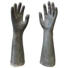 Pair of Early 20th Century Heavy Cast Aluminium Glove Moulds