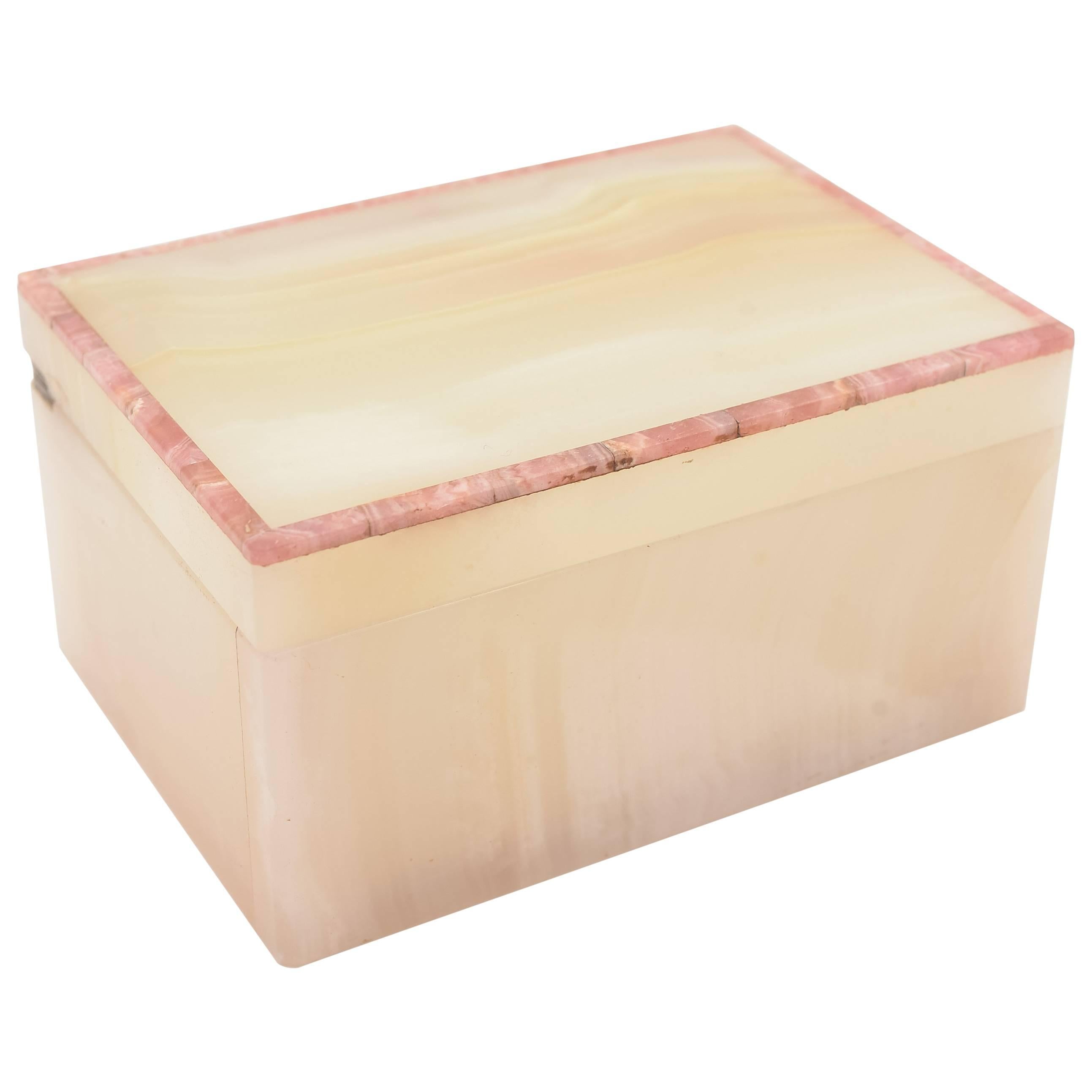 Onyx and Silver Table Box, London, 1947 For Sale