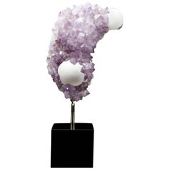 Amethyst Cluster with Rare Calcite Domes