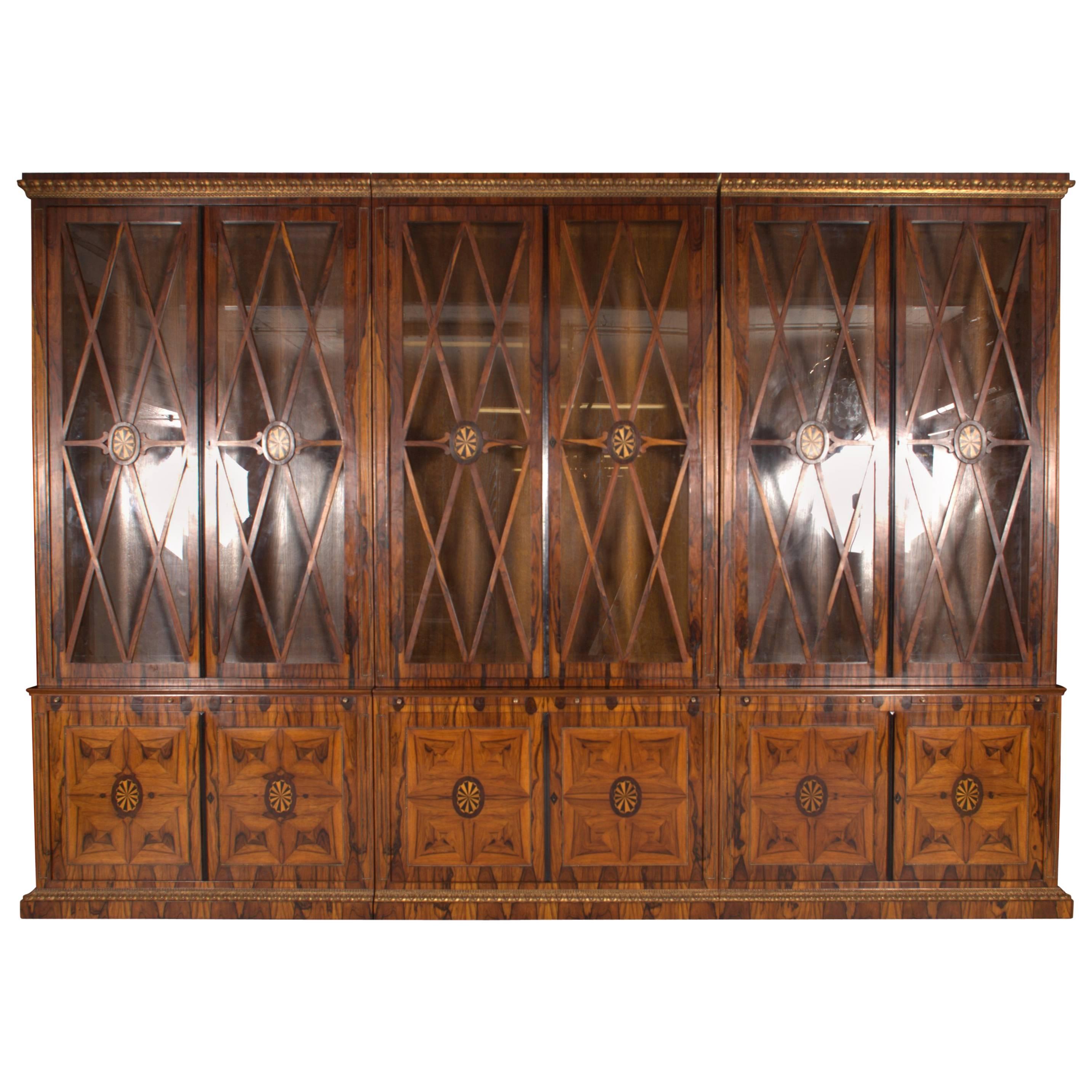 20th Century Highly Detailed Library Cabinet in Biedermeier Style