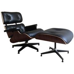 Antique Eames Lounge Chair and Ottoman, Rosewood, Herman Miller