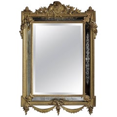 Giltwood Marginal Mirror with Etched Side Plates, French, circa 1880 10