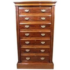 Good Mahogany Victorian Period Antique Wellington Chest by Maple & Co