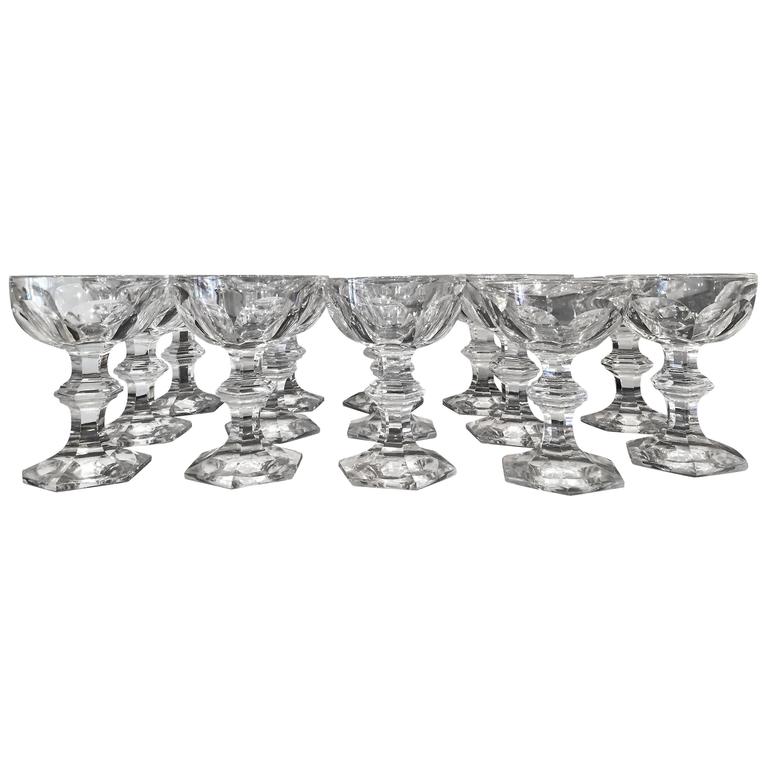 19th Century French Baccarat Harcourt Champagne Coupe Glasses, Set of 14 at 1stDibs baccarat
