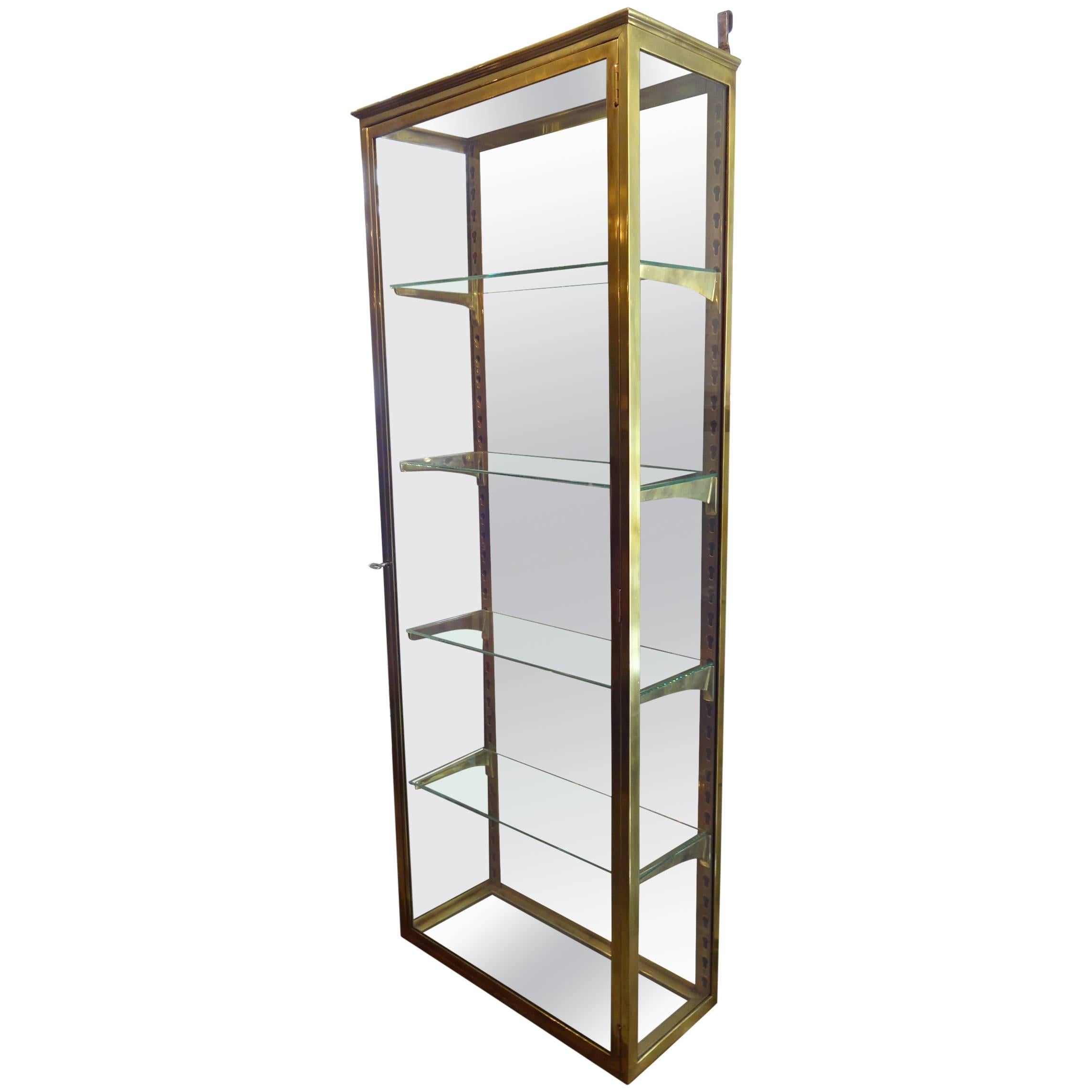 Late 19th Century French Brass Display Cabinet