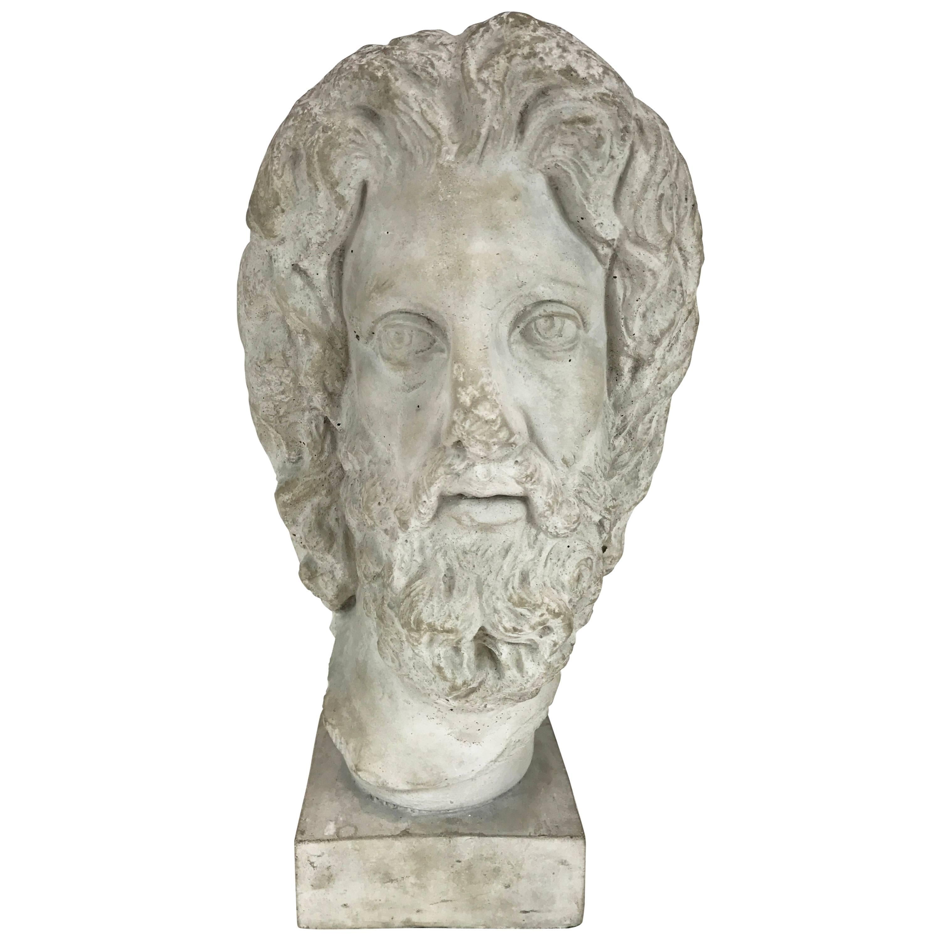 A Hellenistic style plaster bust. Solid and heavy construction.