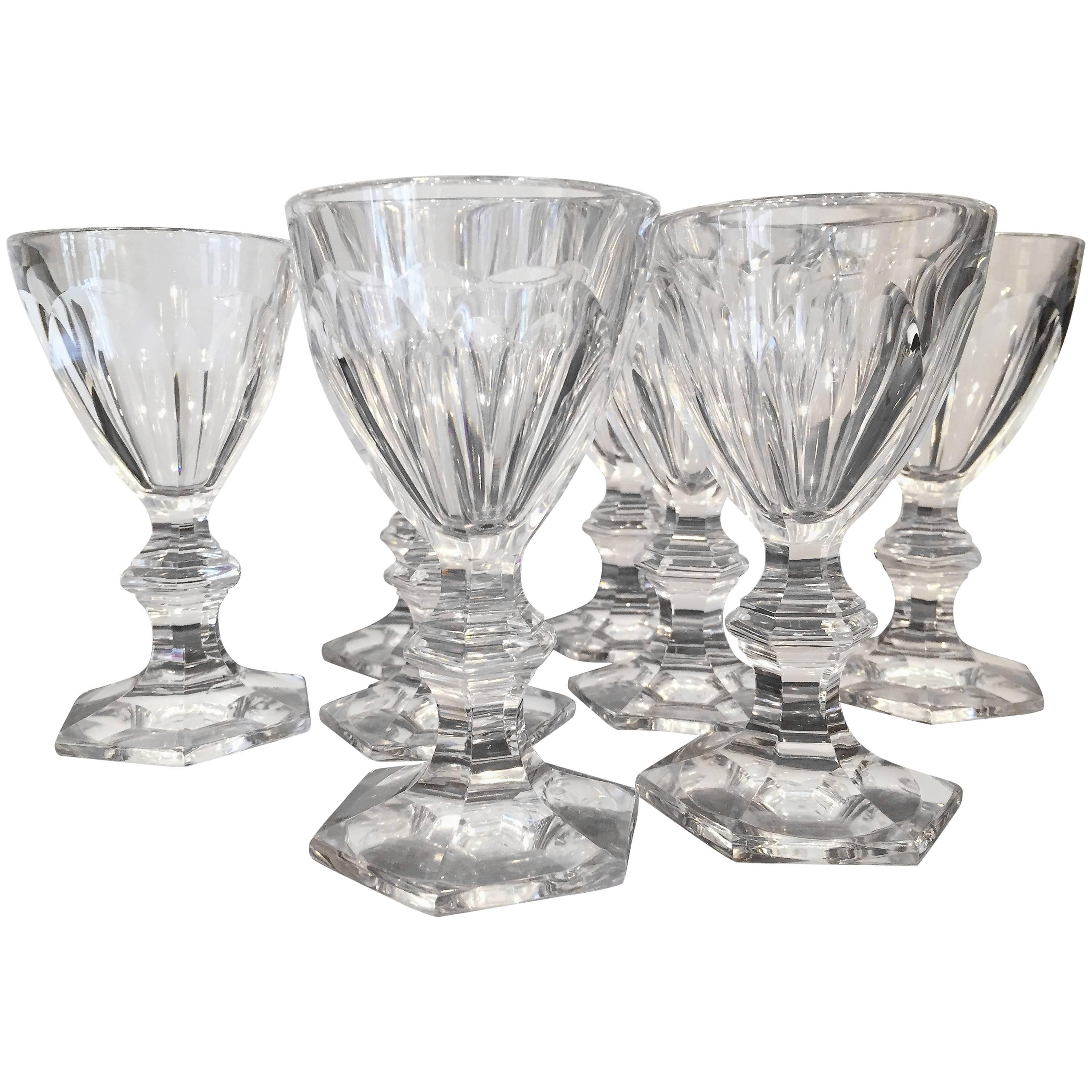 Late 19th Century Baccarat Harcourt Porto Wine Glasses Set of Eight For