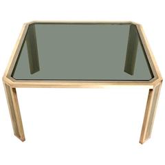 Brass and Glass Coffee Table Ascribable to Romeo Rega, Italy, 1970s 12