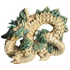 Retro Fine Big Japanese Writhing Dragon Handcrafted Mint, Signed, & Boxed 