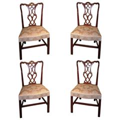 Quality Set of Four Mid-18th Century Chippendale Period Side Chairs 5