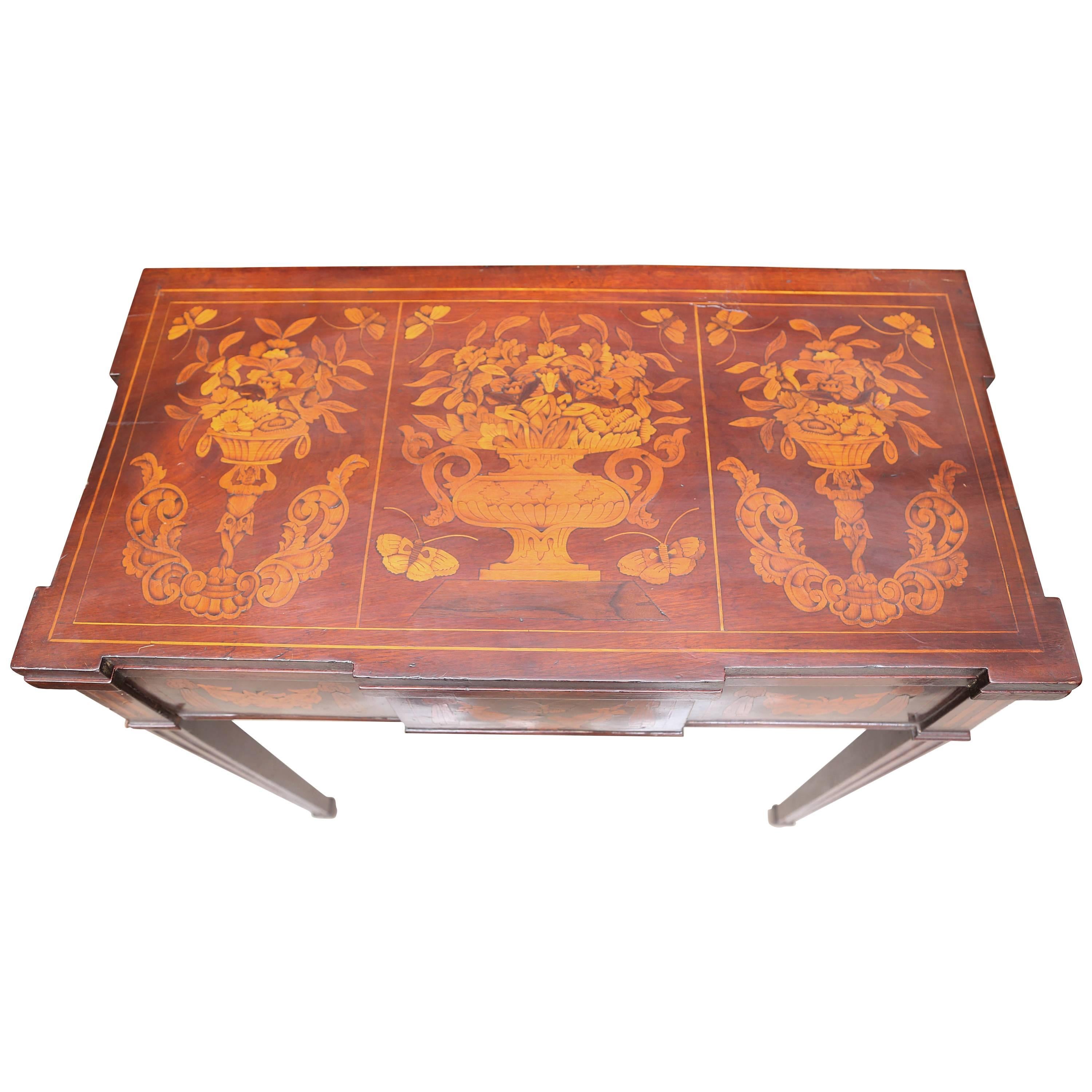 Superb 19th Century Dutch Marquetry Flip-Top Game Table