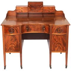 Vintage Superb Mahogany American Writing Desk with Leather Holder and Drawers