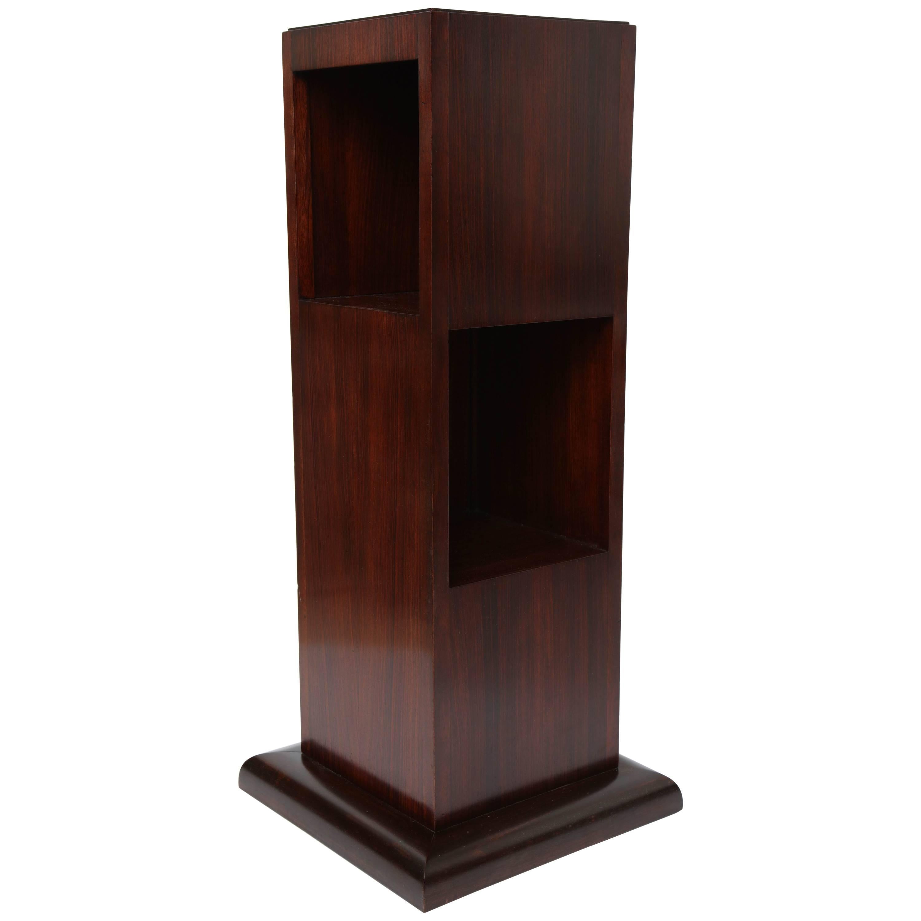 French Art Deco Rosewood Column Bookcase