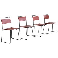 Set of Four Italian Leather Chairs