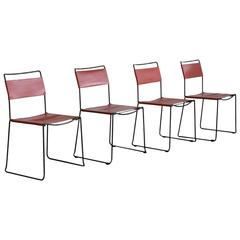Set of Four Italian Leather Chairs 3