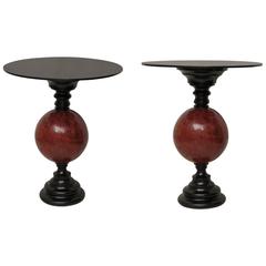 Couple of Art Deco Side Table, Italy, 1940 11