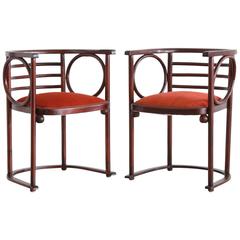 Josef Hoffman Pair of Fledermaus Chairs 7
