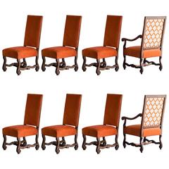 Set of Eight "Os De Mouton" Dining Chairs, Custom Color, France