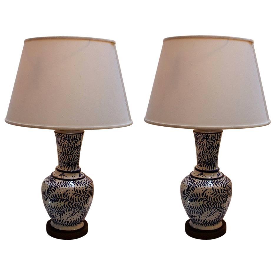 Pair of Mid-Century Pottery Lamps