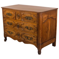 French Louis XV Style Serpentine Front Commode or Chest of drawers