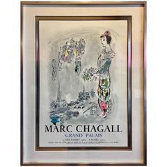 Rare affiche originale de Marc Chagall signée Litho Le Grand Palais Mourlot