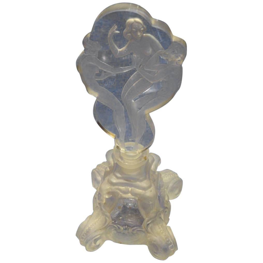 Reduced! Exquisite Rare, 1930s Art Deco Czechoslovakian Perfume Bottle For Sale