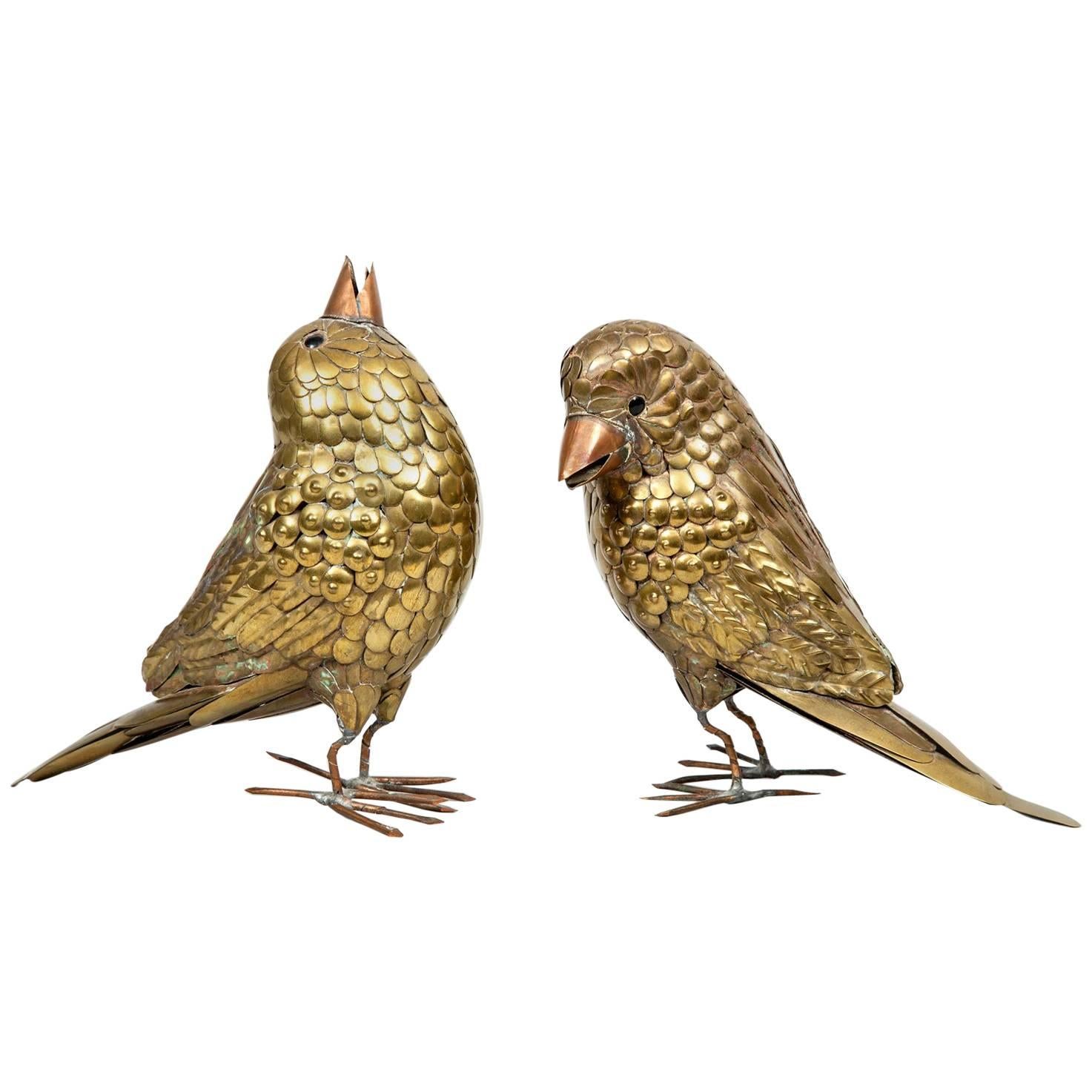 Pair of Brass Birds by Sergio Bustamante