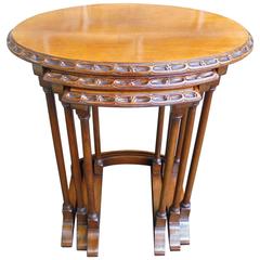 Antique Mahogany Nest Three Coffee Tables