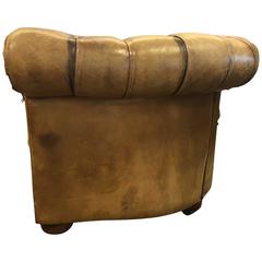 1940s Chesterfield Sofa, Leather 12