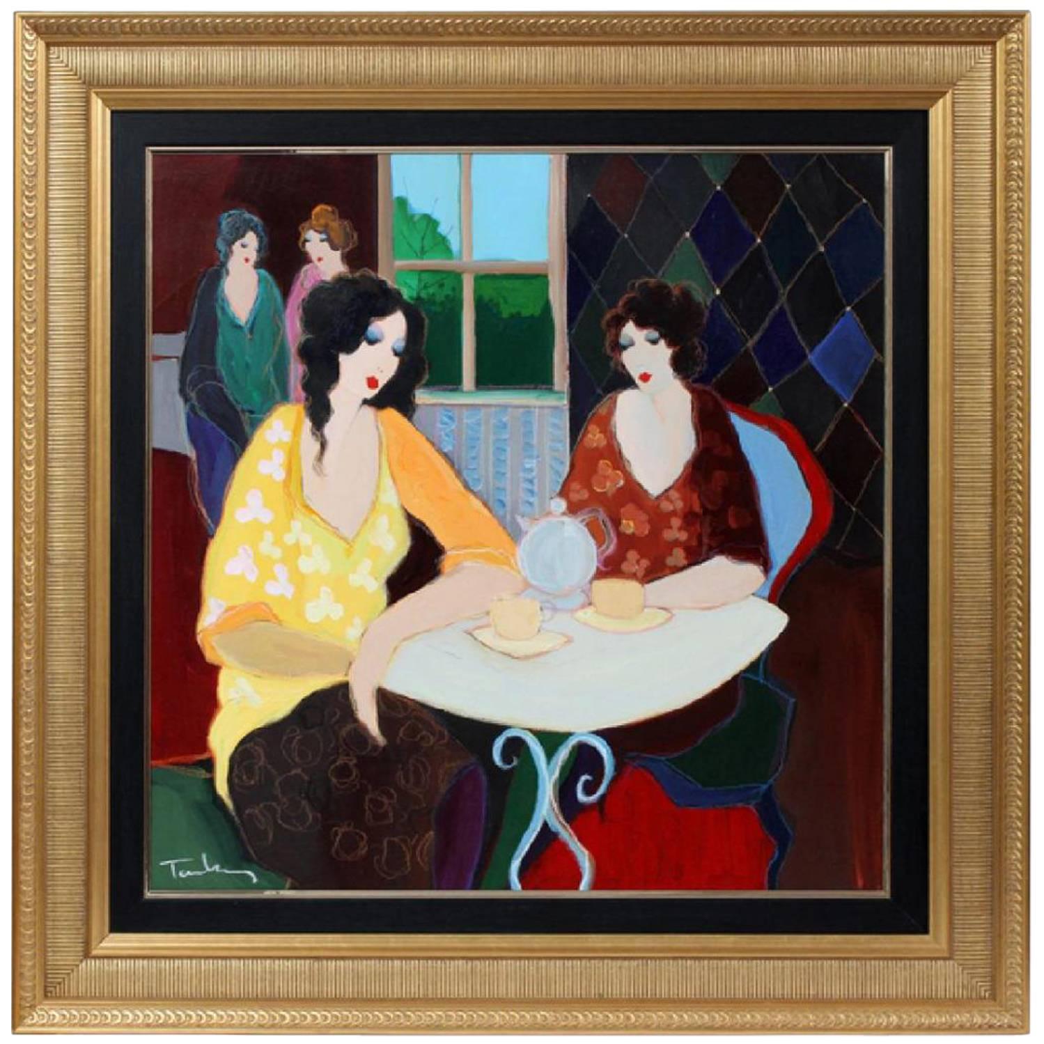 Important Original Itzchak Tarkay Painting, circa 1993 Park West Gallery For Sale