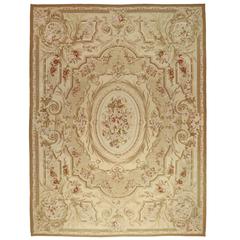 Vintage Chinese Needlepoint Rug With Aubusson Design And French Vintage Chinese Aubusson Rug With French Provincial Style