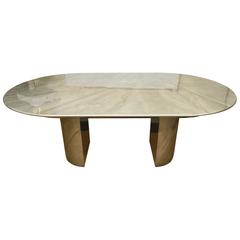 Karl Springer Oval Lacquered Goatskin Dining Table/ Library Table/ Large Desk