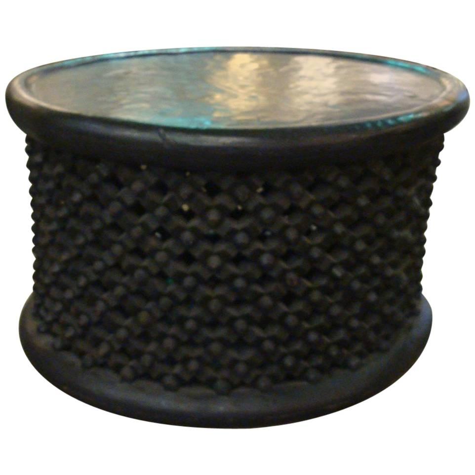 African Bamileke Wood Large Round Table from Cameroon