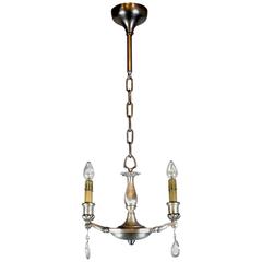 Two-Light Silver Plate Mini-Pan Candelabra