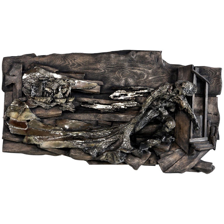 Finesse Originals Fiberglass Fisherman Scene Hanging Wall Sculpture