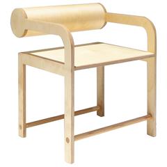 Waka Waka Contemporary Wood Cylinder Back Accent Armchair 3