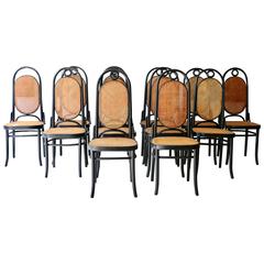 Michael Thonet Set of 12 Curved Wooden Chairs Number 17