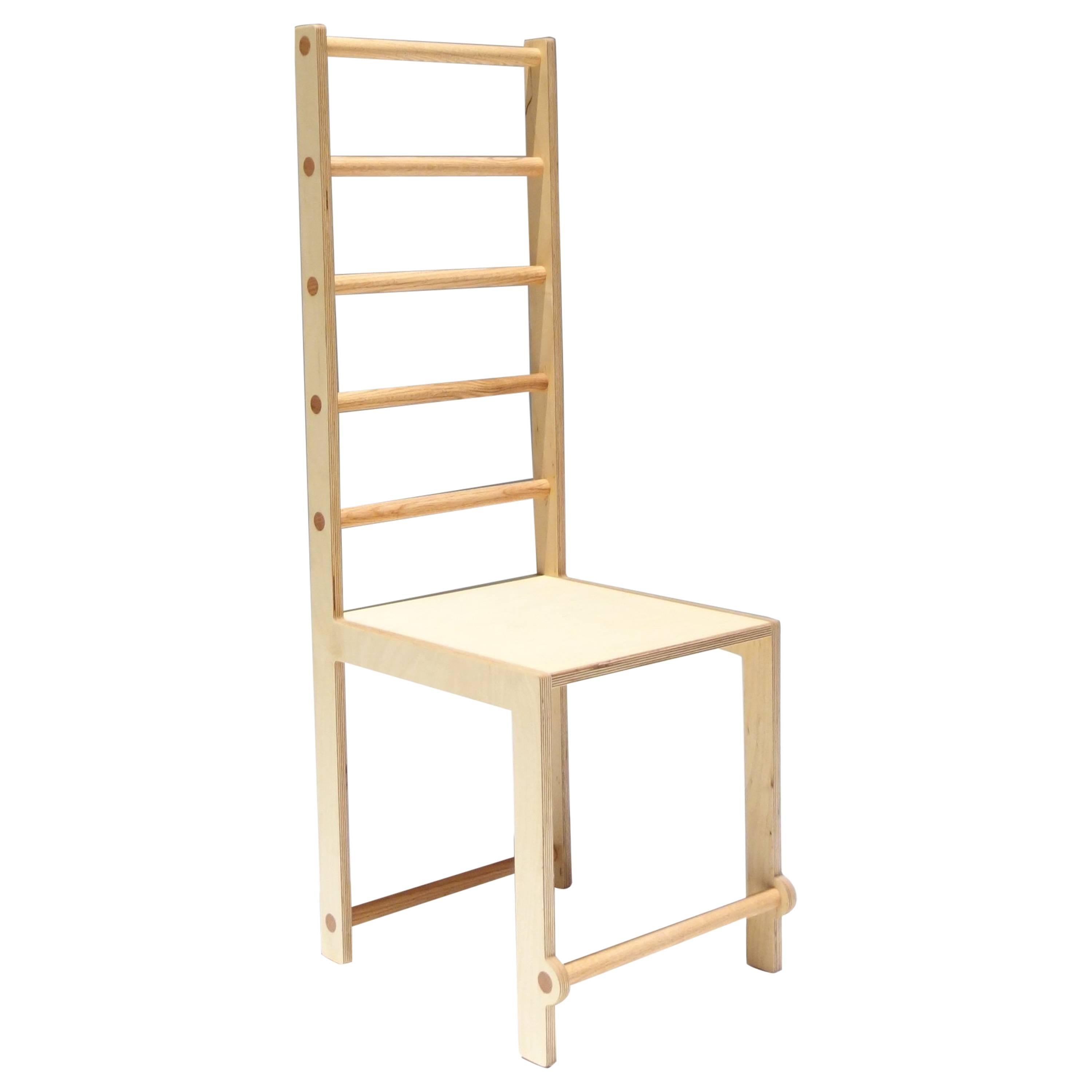 Waka Waka Contemporary Tall Ladder Back Wood Dining Chair For Sale