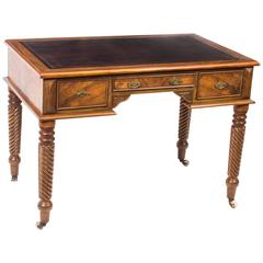 Early 20th Century Figured Walnut Writing Table Desk