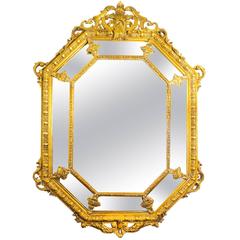 Fabulous Ornate Octagonal Italian Gilded Mirror