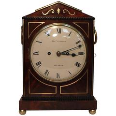 English Regency Mahogany and Brass Inlaid Bracket Clock 6