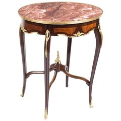 Antique French Louis Revival Rouge Marble Topped Occasional Centre Table C1900