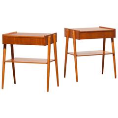 1960s, a Pair of Teak Bedside Tables