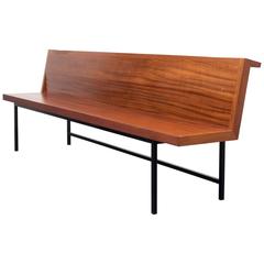 Retro Large 1960s Church Bench, Solid Wood, Germany